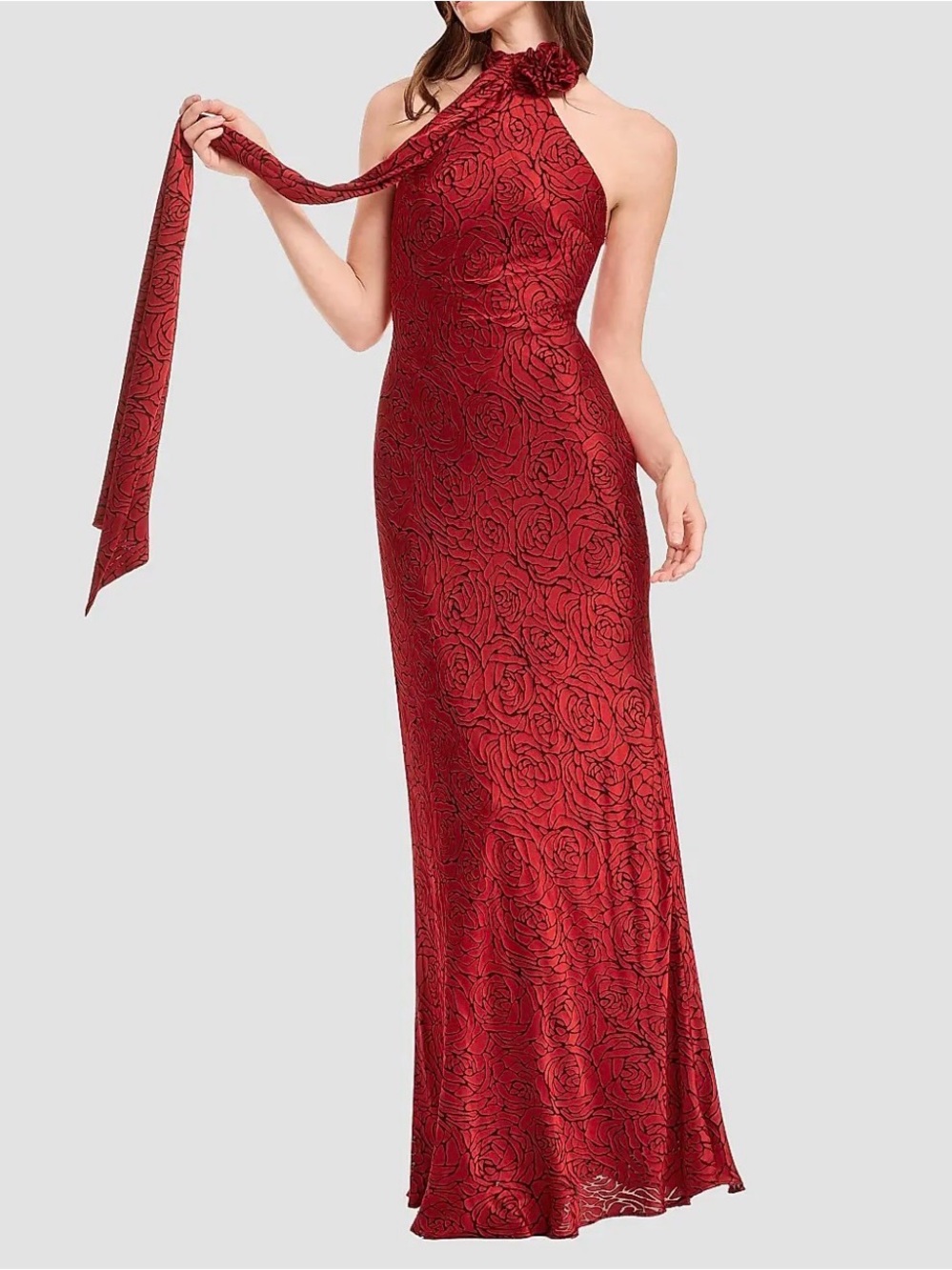 Dress the Population Olivia Scarf Maxi Dress Size M